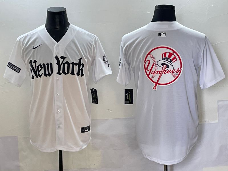 Men 2025 New York Yankees Blank White Five generations Joint Name Nike MLB Jersey style 95->new york yankees->MLB Jersey